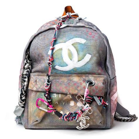 chanel logo grafiti|Chanel graffiti backpack.